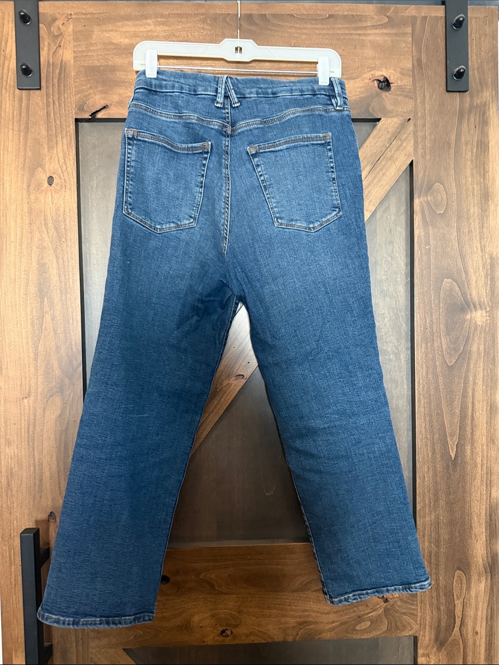 Good American Light Blue High-Rise petite straight Jeans